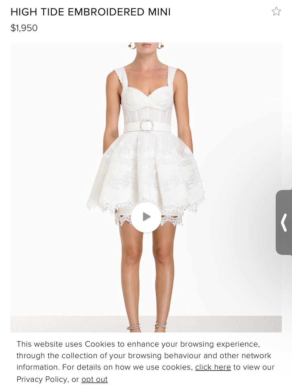 Zimmermann High Tide Embroidered White Mini Dress - Picture 3 of 7